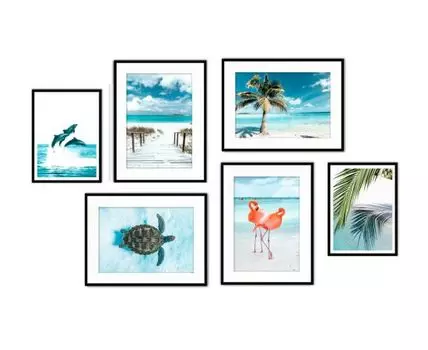 Набор постеров Море №13 (Голубой)