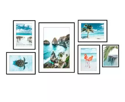 Набор постеров Море №14 (Голубой)