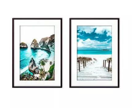 Набор постеров Море №4 (Голубой)