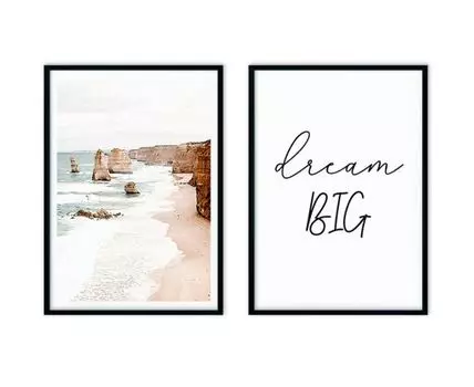 Набор постеров Море №5 (Бежевый)