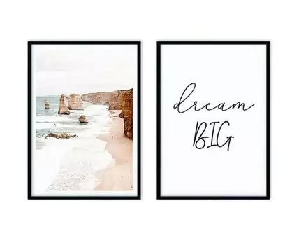 Набор постеров Море №5 (Бежевый)