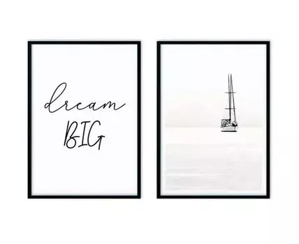 Набор постеров Море №6 (Белый)