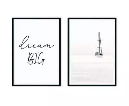 Набор постеров Море №6 (Белый)