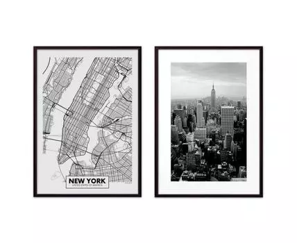 Набор постеров Нью-Йорк №11 (Белый)