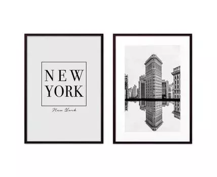 Набор постеров Нью-Йорк №12 (Белый)