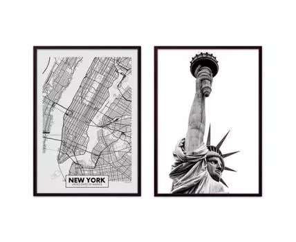 Набор постеров Нью-Йорк №15 (Белый)