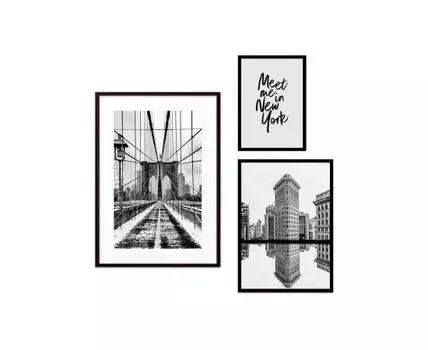 Набор постеров Нью-Йорк №19 (Белый)