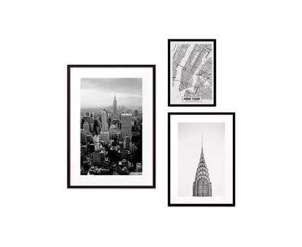 Набор постеров Нью-Йорк №35 (Белый)
