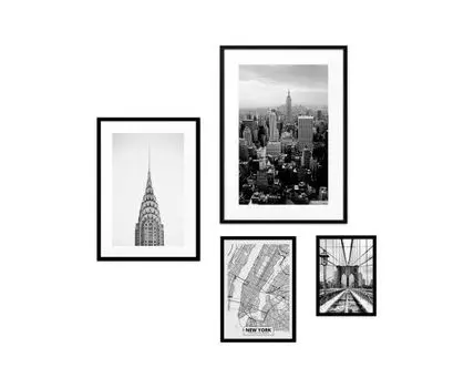 Набор постеров Нью-Йорк №51 (Белый)