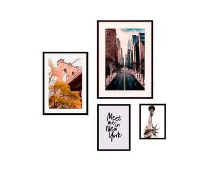 Набор постеров Нью-Йорк №53 (Бежевый)