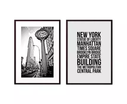 Набор постеров Нью-Йорк №9 (Белый)