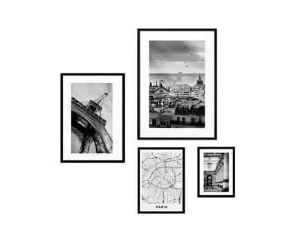 Набор постеров Париж №109 (Белый)