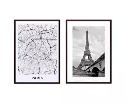 Набор постеров Париж №16 (Белый)