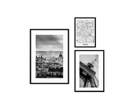 Набор постеров Париж №58 (Белый)