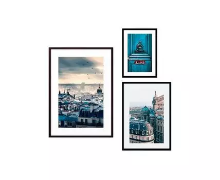 Набор постеров Париж №66 (Голубой)