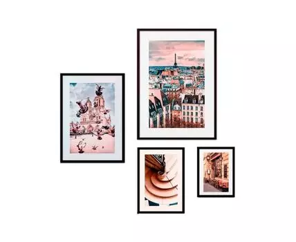 Набор постеров Париж №77 (Розовый)