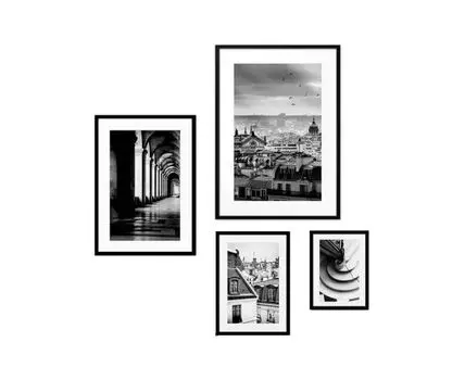 Набор постеров Париж №96 (Белый)