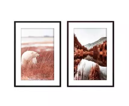 Набор постеров Природа №2 (Голубой)