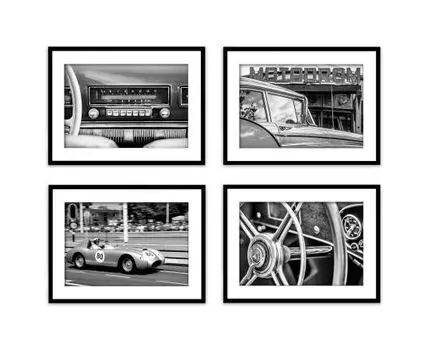 Набор постеров Ретро авто №1 (Белый)