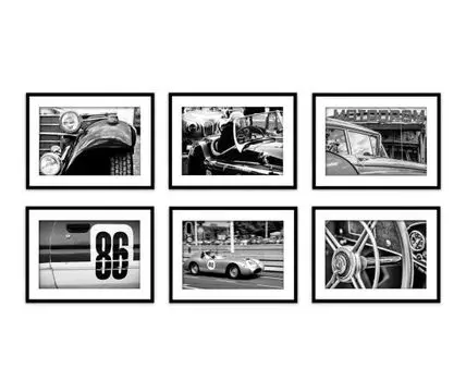 Набор постеров Ретро авто №3 (Белый)