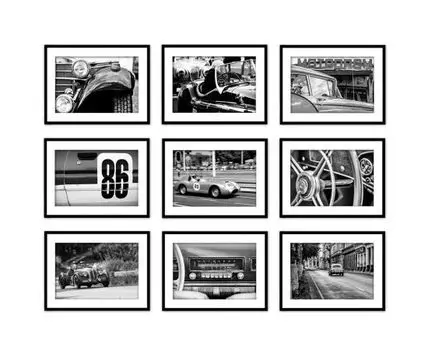 Набор постеров Ретро авто №5 (Белый)