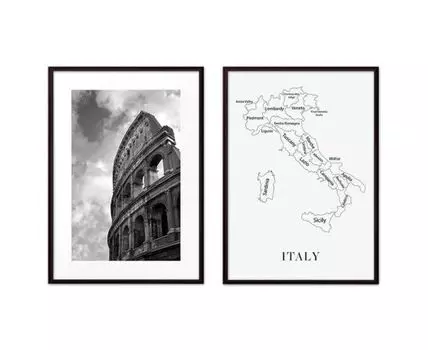 Набор постеров Рим №5 (Белый)