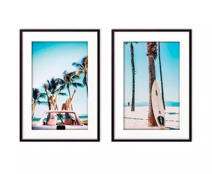 Набор постеров Серфинг №1 (Голубой)