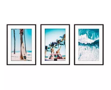 Набор постеров Серфинг №2 (Голубой)