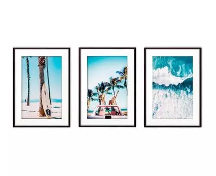 Набор постеров Серфинг №2 (Голубой)