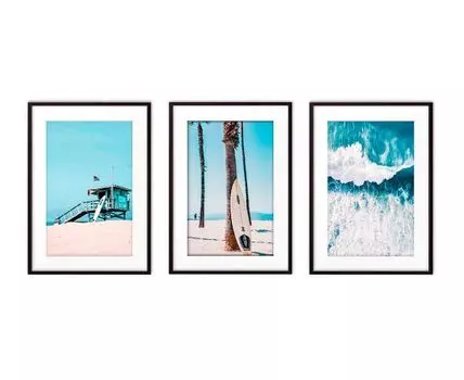 Набор постеров Серфинг №3 (Голубой)