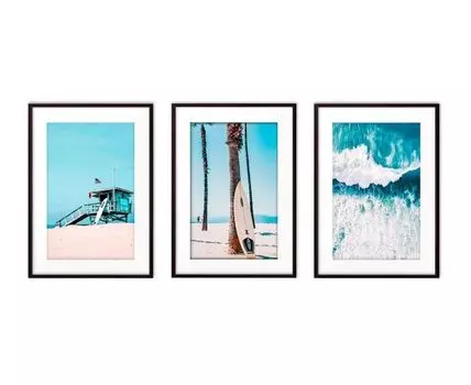 Набор постеров Серфинг №3 (Голубой)