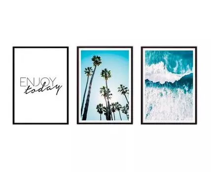 Набор постеров Серфинг №4 (Голубой)