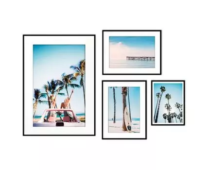 Набор постеров Серфинг №6 (Голубой)