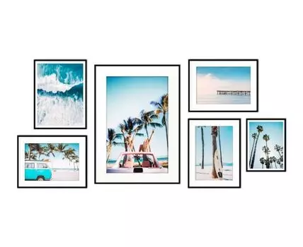 Набор постеров Серфинг №7 (Голубой)