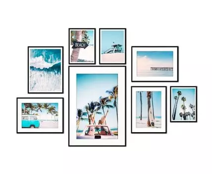 Набор постеров Серфинг №9 (Голубой)