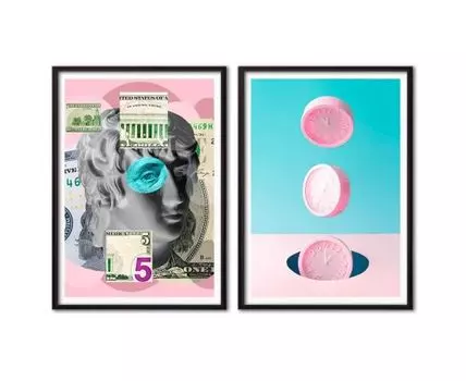 Набор постеров Время (Розовый, 50)