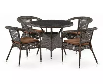 Набор уличный Лион-1A T220CT/Y32-W53 Brown 4Pcs (4+1)