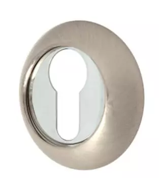 Накладка под цилиндр круглая Матовый хром