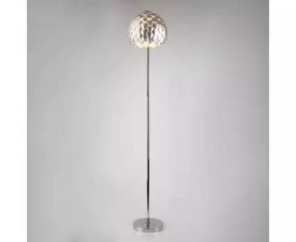 Напольный светильник с металлическим плафоном 01100/1 серебряный / хром