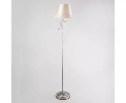 Напольный светильник с тканевым абажуром 01023/1 серебро