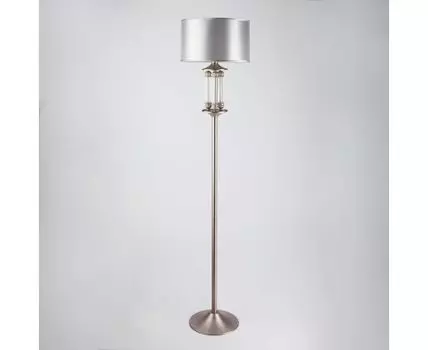 Напольный светильник с тканевым абажуром 01046/1 сатин-никель