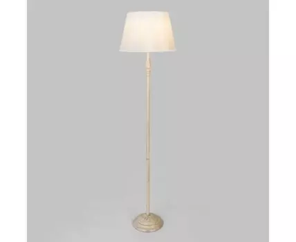 Напольный светильник с тканевым абажуром 01088/1 белый с золотом