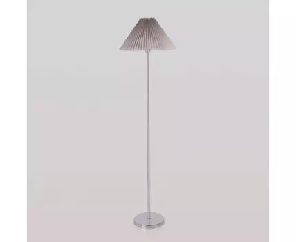 Напольный светильник с тканевым абажуром 01133/1 хром/серый