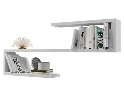 Настенная полка Абра (72, 20, Дизайнерские, Белый, 170)