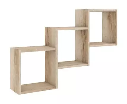 Настенная полка ПМ-366.21 (58.4, 18, Квадратные, Светлое дерево, 86.8)