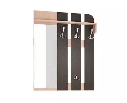 Настенная вешалка Аврора (100, 23.4, Темное-светлое дерево, 80)