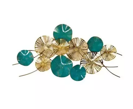 Настенный декор Цветы (бирюзовый, 132)