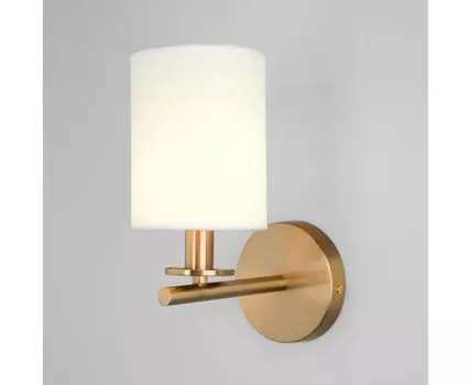 НАСТЕННЫЙ СВЕТИЛЬНИК С ТКАНЕВЫМ АБАЖУРОМ 60146/1 латунь