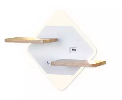 Настенный светильник Ambrella light с выключателем, USB портом и полкой Wall