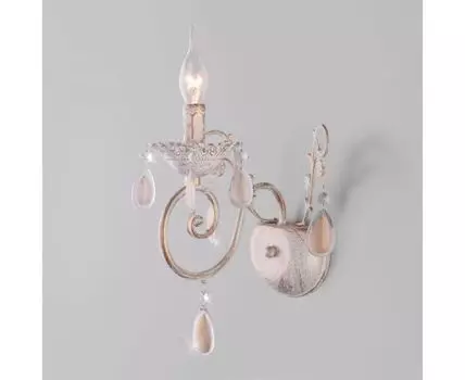 Настенный светильник с хрусталем 10009/1 золото с белым